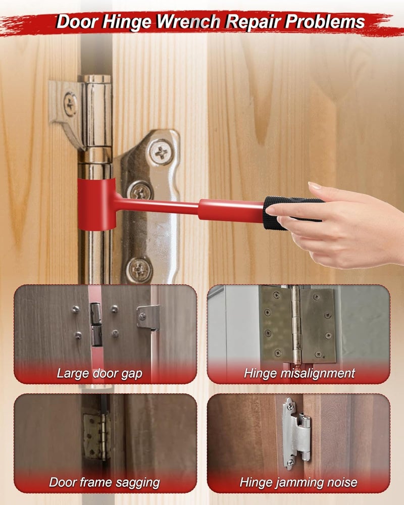 Tofcbye Door Hinge Adjustment Tool, 4 in 1 Residential Door Hinge Gap Adjusting Wrench Set (Threaded Connection), Multi-Size Precision Tool Kit for Door and Cabinet Alignment - Image 3